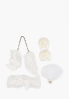 Комплект Bijoux Indiscrets наручники, подвязка, наклейки на грудь, кисточка