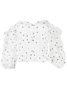 Self-Portrait кружевной топ с пышными рукавами