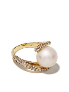 Yoko London кольцо Aurelia из желтого золота с жемчугом и бриллиантами