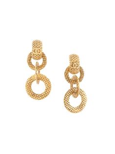 Chanel Pre-Owned серьги-кольца с логотипом CC