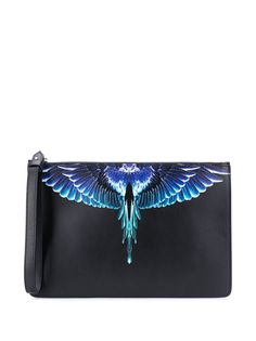 MARCELO BURLON COUNTY OF MILAN клатч на молнии с принтом Wings