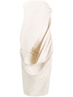 Rick Owens платье миди без бретелей с драпировкой