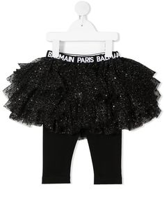 Balmain Kids легинсы с юбкой из тюля