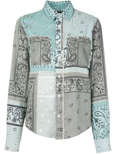 AMIRI рубашка с принтом пейсли и декоративной строчкой