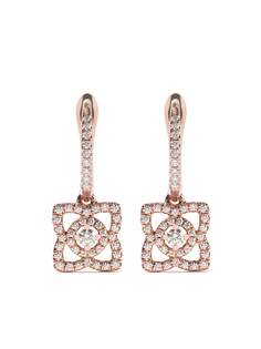 De Beers Jewellers серьги Enchanted Lotus из розового золота с бриллиантами