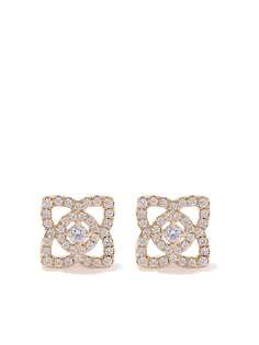 De Beers Jewellers 18kt yellow gold Enchanted Lotus diamond stud earrings