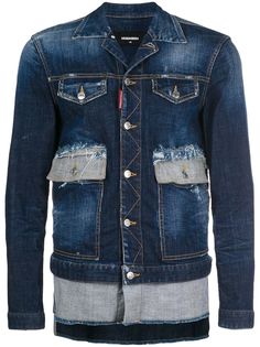 Dsquared2 джинсовая куртка асимметричного кроя с эффектом потертости