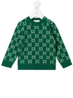 Gucci Kids жаккардовый джемпер с логотипом GG