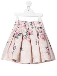 Monnalisa юбка со складками и цветочным принтом