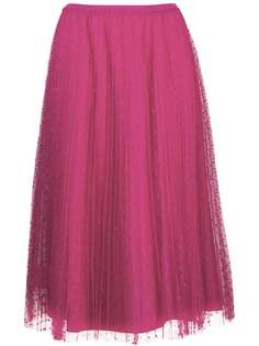 RED Valentino юбка миди из тюля в горох