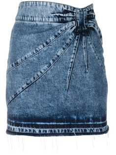 RED Valentino юбка с бахромой и эффектом потертости