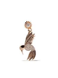 Kismet By Milka единичная серьга-подвеска Bird из розового золота с бриллиантами