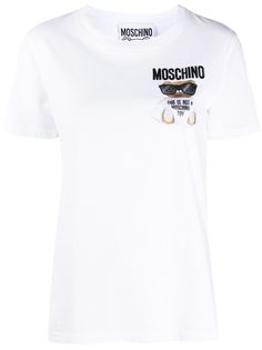 Moschino футболка Teddy с вышитым логотипом