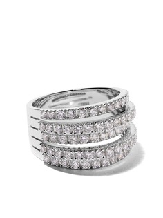 De Beers Jewellers кольцо Five Line из белого золота с бриллиантами