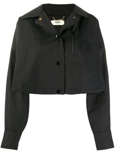 Fendi logo-strap cropped jacket