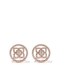 De Beers Jewellers серьги-гвоздики Enchanted Lotus из розового золота с бриллиантами