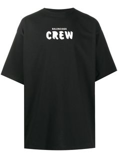 Balenciaga футболка оверсайз с принтом Crew