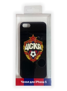 Клип-кейс для iPhone 5/5S с объемной эмблемой ПФК ЦСКА, цвет черный