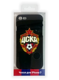 Клип-кейс для iPhone 7 с объемной эмблемой ПФК ЦСКА, цвет чёрный