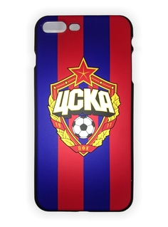 Клип-кейс для iPhone 7 Plus с объемной эмблемой ПФК ЦСКА, цвет красно-синий