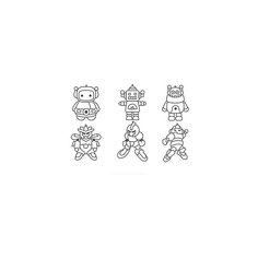 Набор мини-витражей Amos "Роботы", 6 шт