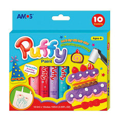 Объёмные краски Amos "Puffy", 10 цветов