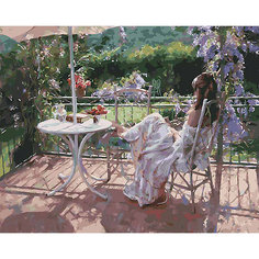 Картина по номерам Белоснежка «Утро на террасе», 40x50 см
