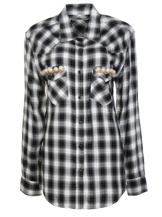 Рубашка в клетку с кружевом Forte Couture