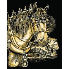 Гравюра Sequin Art «Лошадь», золото