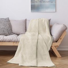 Плед Verossa полутораспальный (150х190 см) хлопок, в сумке, льняной
