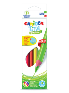 Карандаши цветные Carioca Tita Triangular Maxi 6 цветов 42790