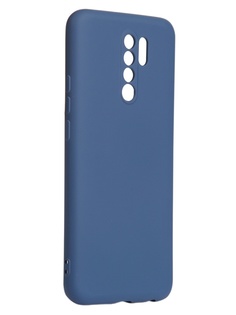 Чехол DF для Xiaomi Redmi 9 с микрофиброй Silicone Blue xiOriginal-12