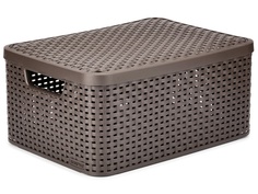 Корзина Curver Rattan Style Box M + крышка Dark Brown 03618-210