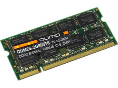 Модуль памяти Qumo DDR2 SO-DIMM 800MHz PC-6400 CL6 - 2Gb QUM2S-2G800T6