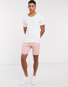 Розовые шорты чиносы скинни Topman-Белый