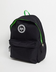 Черный рюкзак с неоново-зеленой отделкой Hype