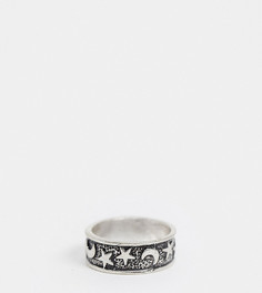 Серебристое кольцо со звездой и полумесяцем ASOS DESIGN Curve-Серебристый