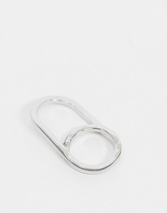 Серебристое кольцо на два пальца DesignB-Серебряный