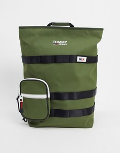 Повседневный рюкзак в стиле милитари Tommy Jeans-Зеленый