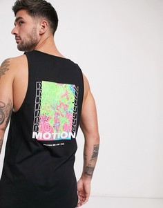 Черная майка с принтом на груди и спине New Look-Черный цвет