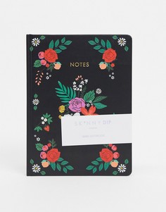 Блокнот с цветочным рисунком на обложке Skinnydip-Черный