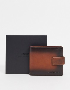 Коричневый кожаный бумажник Paul Costelloe