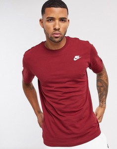 Бордовая футболка Nike Club-Красный