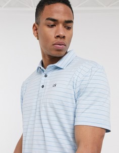 Голубая футболка-поло в полоску Calvin Klein Golf Splice-Синий