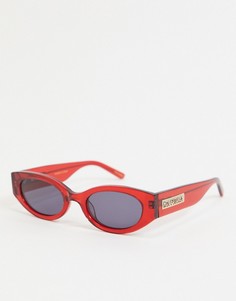 Солнцезащитные овальные очки в стиле ретро Hot Futures-Красный