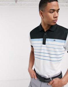 Белая футболка-поло с синими полосками Calvin Klein Golf-Белый