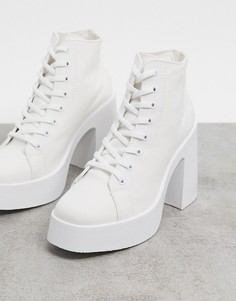 Белые парусиновые ботинки на шнуровке ASOS DESIGN-Белый