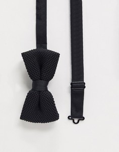 Черный трикотажный галстук-бабочка Twisted Tailor-Черный цвет