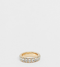 Золотистое кольцо с отделкой камнями ASOS DESIGN Curve-Золотой