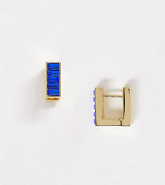 Позолоченные серьги-хагги с синими кристаллами House of Freedom at Topshop-Золотистый
